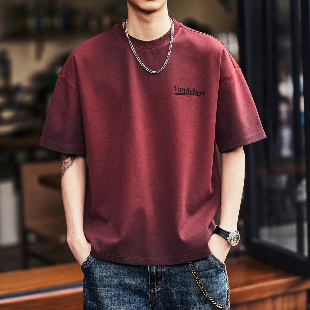 Футболка с коротким рукавом Blue Deer американская тяжелая летняя свободная модная брендовая большая размерная одежда