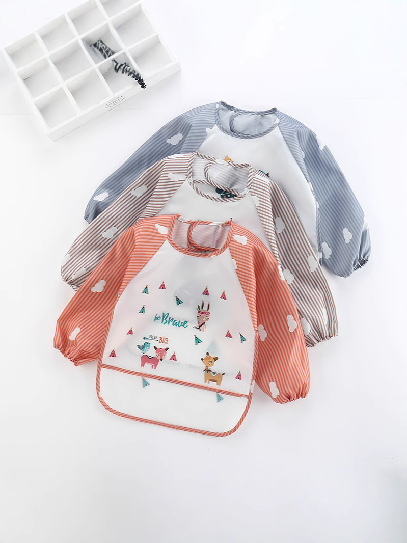 Фартук для детей, водонепроницаемый, для рисования, с длинным рукавом