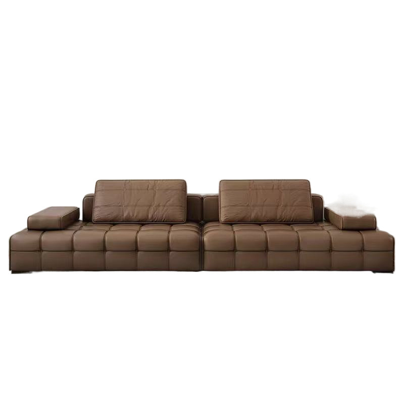 Lawrence Straight Row Sofa Italian Minimalist Living Room Villa Large Apartment Large Flat Floor Designer Leather Sofa