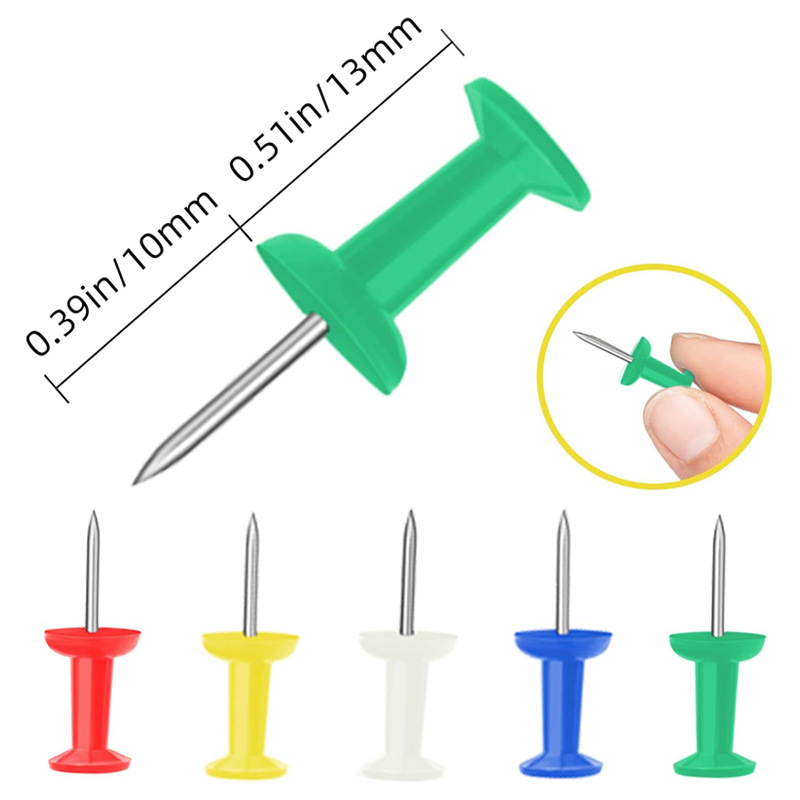 Colored I-Shaped Nails 8mm I-Shaped Nails Art Thumbtacks Push Pins Wall Nails Photo Wall Cork Nails Transparent I-Shaped Nails