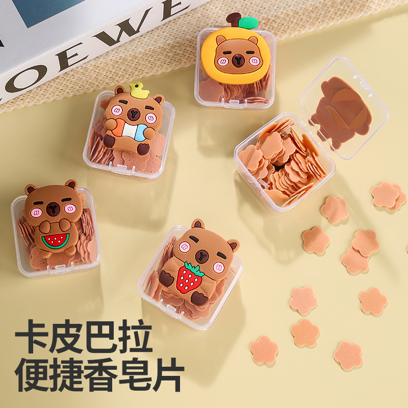 Одноразовые мыльные таблетки Kapibala, детское мыло с мультяшными персонажами