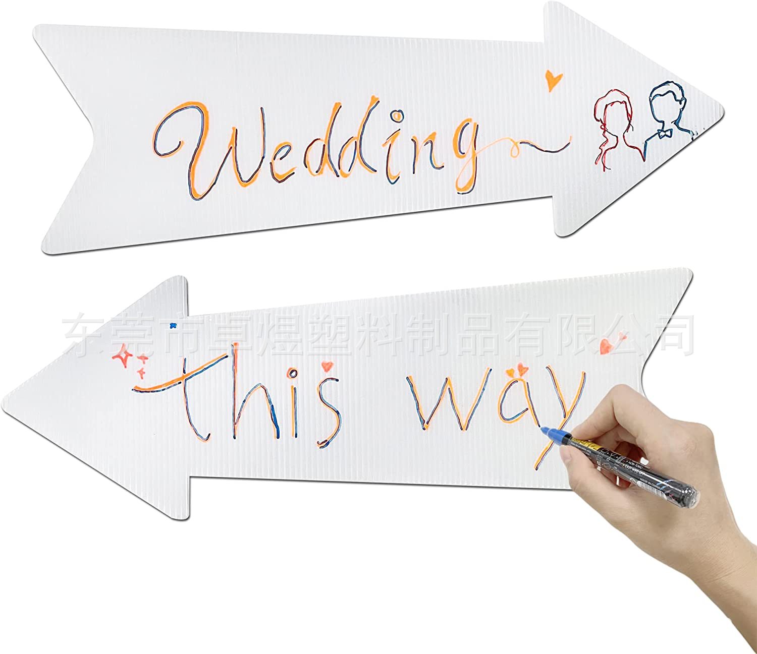 Blank Arrow Sign with Stakes 10 Pcs 43.18 x 15.24cm Yard Sign Ground Insert Card