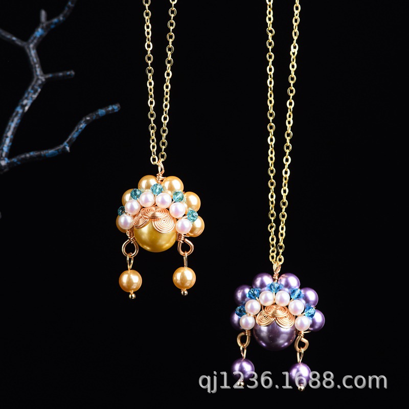 Beizhu Imitation Pearl Dao Ma Dan Necklace Accessories Retro All-match Tang Suit Han Suit National Style Hua Dan Phoenix Crown Jewelry Ring