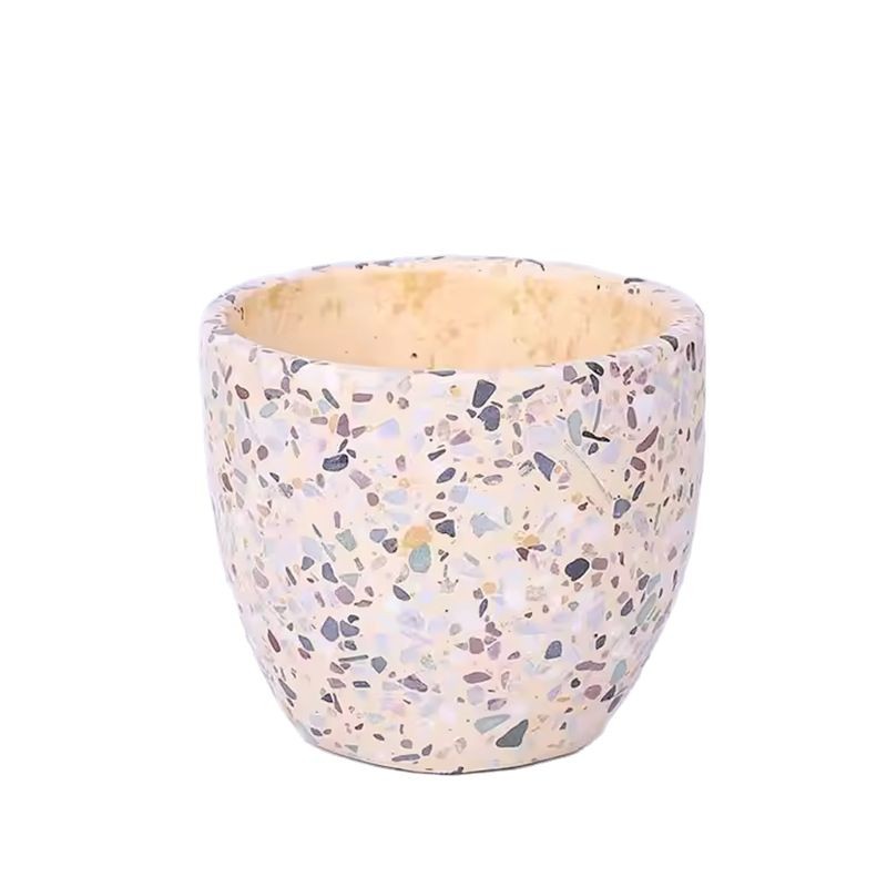 Terrazzo Concrete Flower Pot Flower Box Home Decoration Design Indoor Creative Handmade Cement Flower Pot