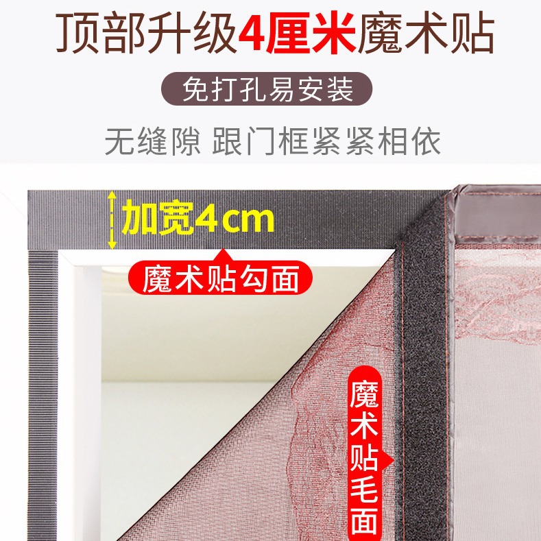 Summer Magic Glue Door Curtain, Screen Door, Anti-Mosquito Door Curtain/Screen Door/Anti-Mosquito Magnetic Soft Gauze Door Curtain, Complete Size