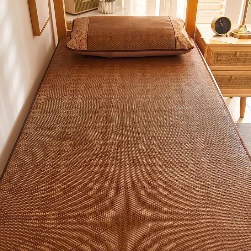 Factory wholesale wormwood rattan mat bedding summer home ice silk mat three-piece single double dormitory mat