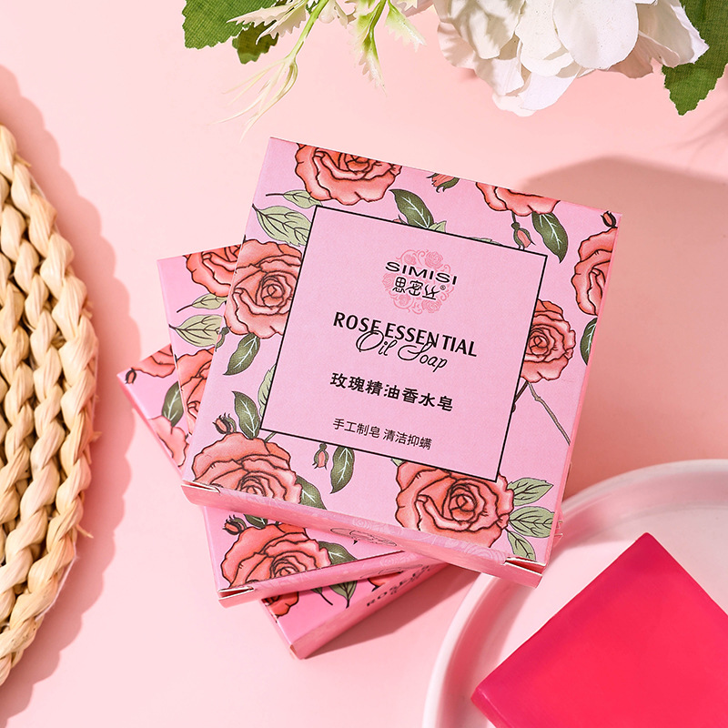 [Simi Silk] Мыло с эфирным маслом розы, ручной работы, очищающее и увлажняющее, 80Г 100Г