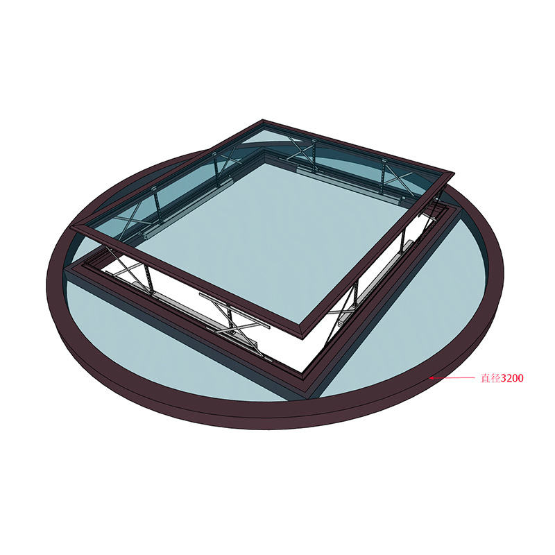 Floor-Level Flush-Mounted Electric Skylight Aluminum Alloy Roof-Mounted Skylight Attic Window Sunroom Electric Window