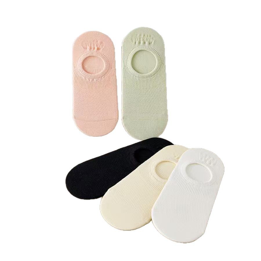 Socks Women's Boat Socks Non-slip and Non-heel Wear Summer Thin Candy Color Japanese Shallow Mouth Invisible Boat Socks Wholesale
