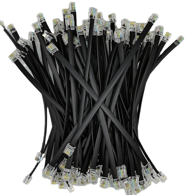 Производитель поставляет чистый медный 6-жильный плоский телефонный кабель 6P6C кристаллический разъем Rj12 удлинительный кабель 0.2м