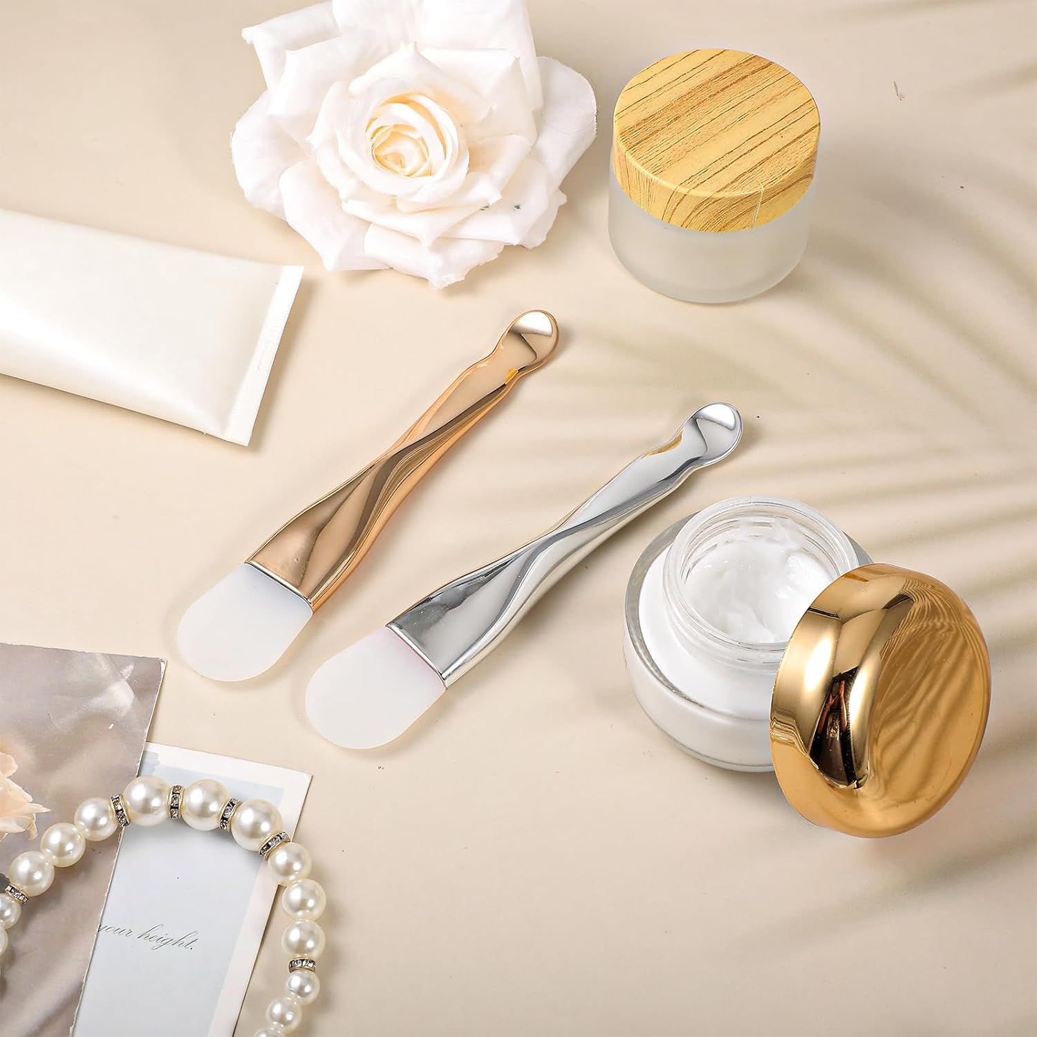 Оптовая продажа силиконовой кисти для масок с двумя головками, кисть для красоты, нанесение крема для лица, силиконовая кисть для маски