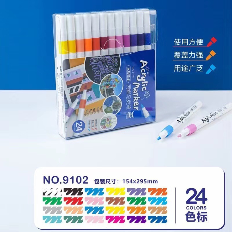 Acrylic Marker Pen Set 12/24/36/48/60 Color Quick-Drying Watercolor Pen Painting Marker Highlight Pen