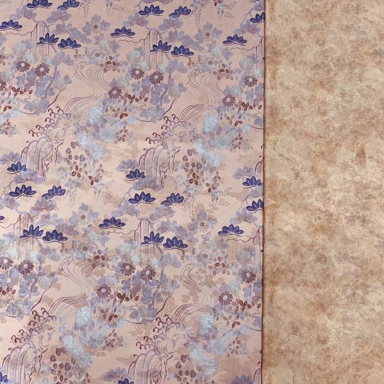 New imitation acetic acid cool feeling double-sided printed garment fabric light hanging silky cheongsam dress