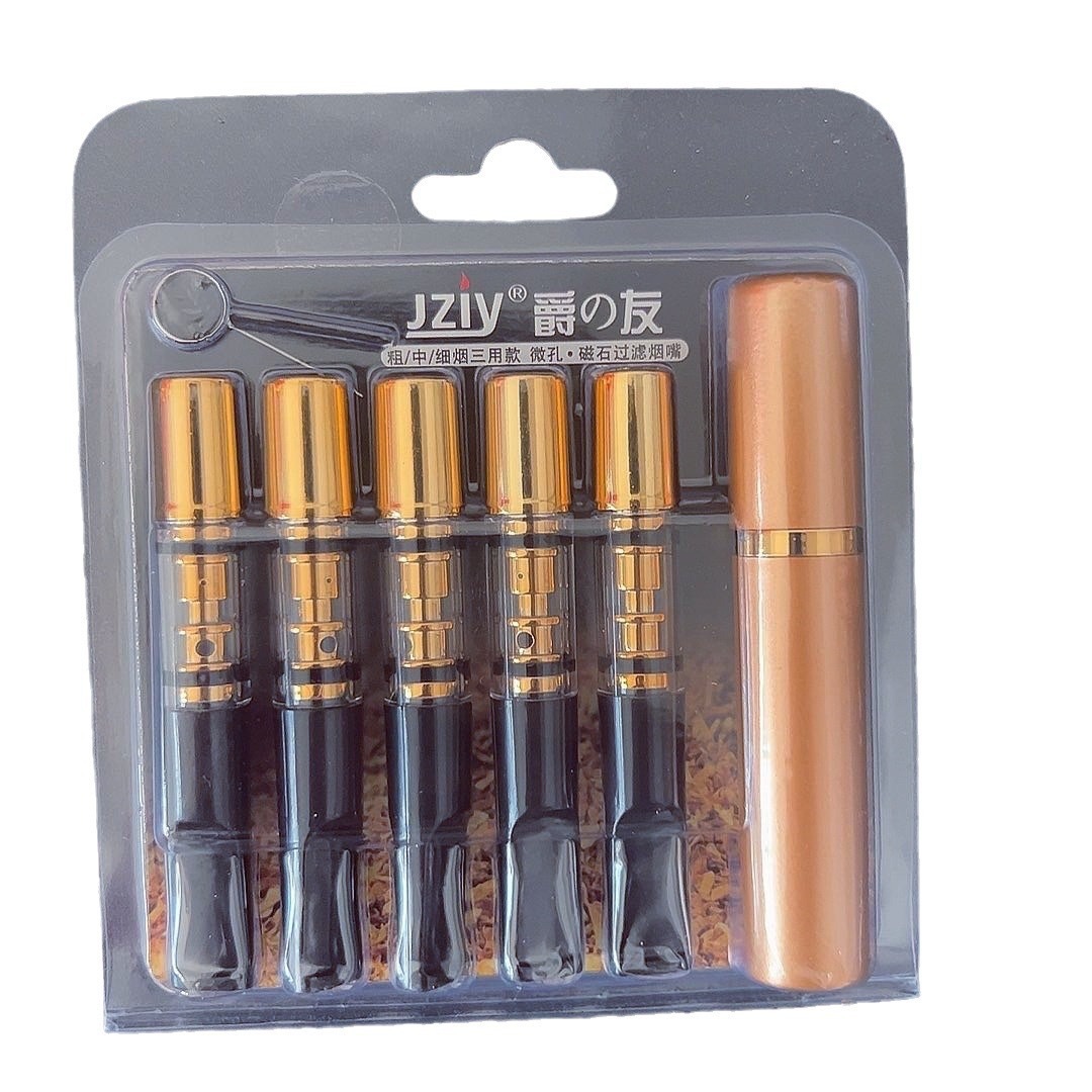 Jueyou Cigarette Holder Filter Circulation Type Washable Magnet Multi-Filter Coarse, Medium and Fine Three-Use Filter Jy-175
