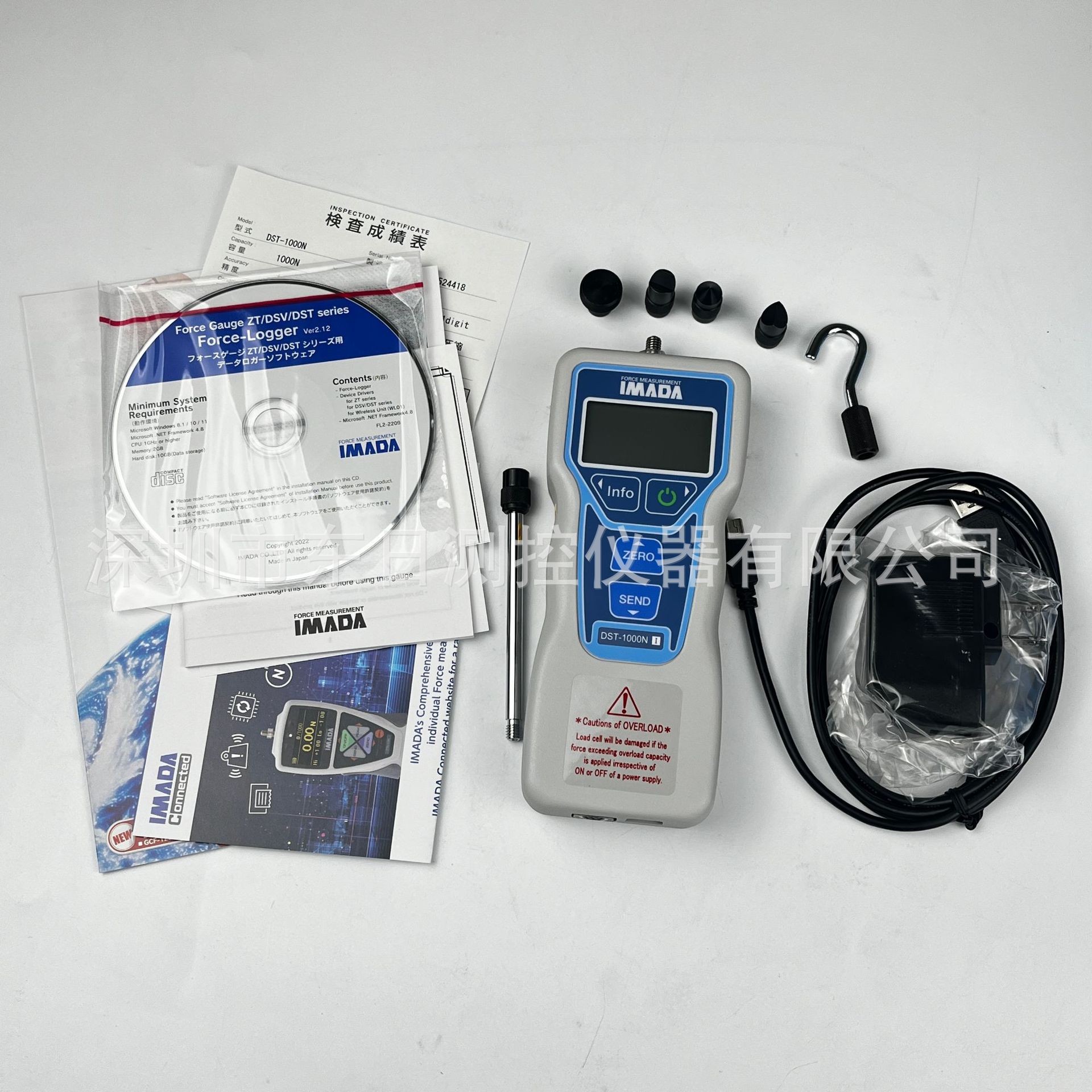 Japan's Original Imada Digital Display Push-Pull Force Gauge Dst-200N Dst-500N Dst-1000N