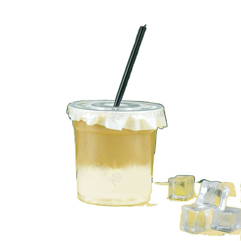 Caliber Beverage Cup Disposable Cold Drink Cup Plastic Soy Milk Cup with Lid and Hole Commercial Milk Tea Cup Thickeneded Dustproof