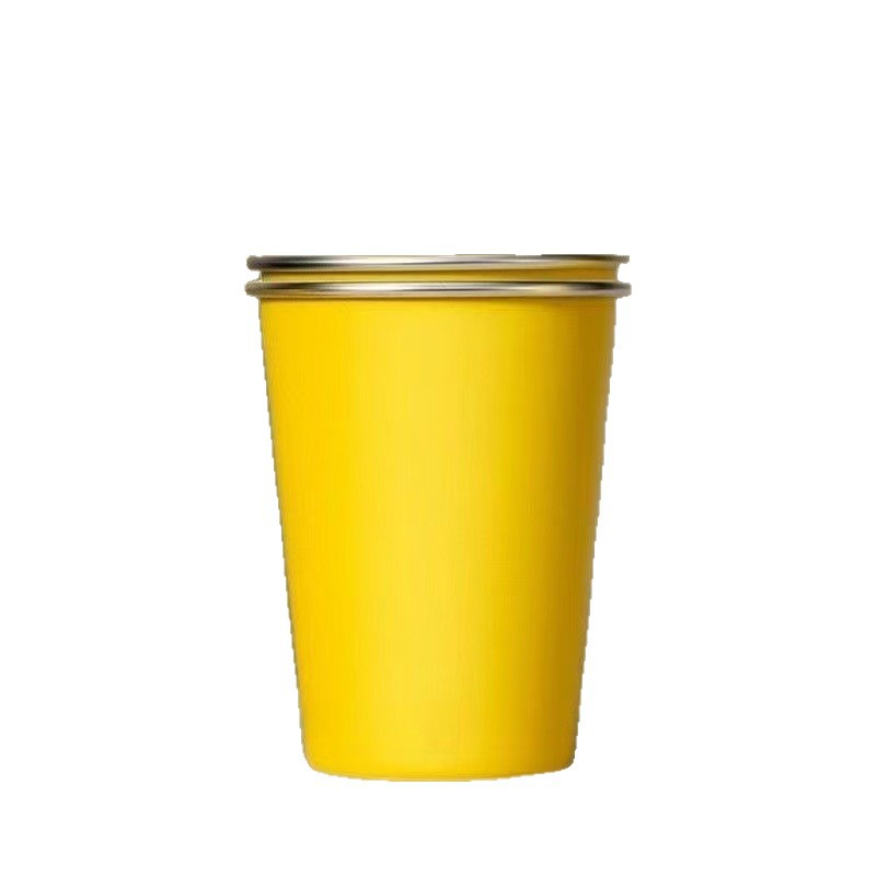 304 Stainless Steel Straight Drinking Cup Stackable Outdoor Camping Style Beer Cup Single Layer Rolled Edge Car Stainless Steel Paper Cup