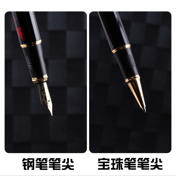Cross-Border Foreign Trade Metal Ballpoint Pen Calligraphy Practice Metal Fountain Pen Business Advertising Gift Iridium Gold Signature Pen Manufacturer