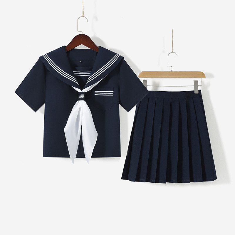 Manufacturer Supplies Japanese Style Jk Uniforms, Three Genuine Basic Sailor Uniforms, Preppy Style School Uniforms for Women