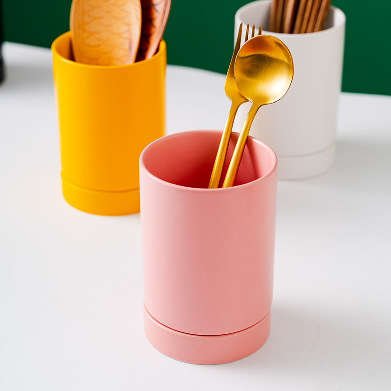 Nordic chopsticks basket mildew-proof ceramic chopsticks barrel draining rack chopsticks cage storage household kitchen storage rack