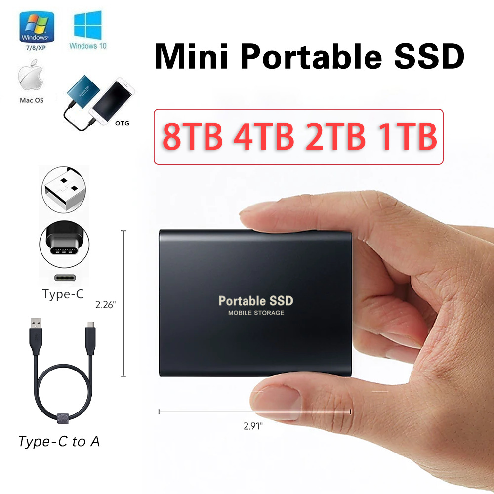 Mini 128T SSD mobile SSD 8TB 4T 2t 1t printable logo foreign trade hard disk cross-border upgrade