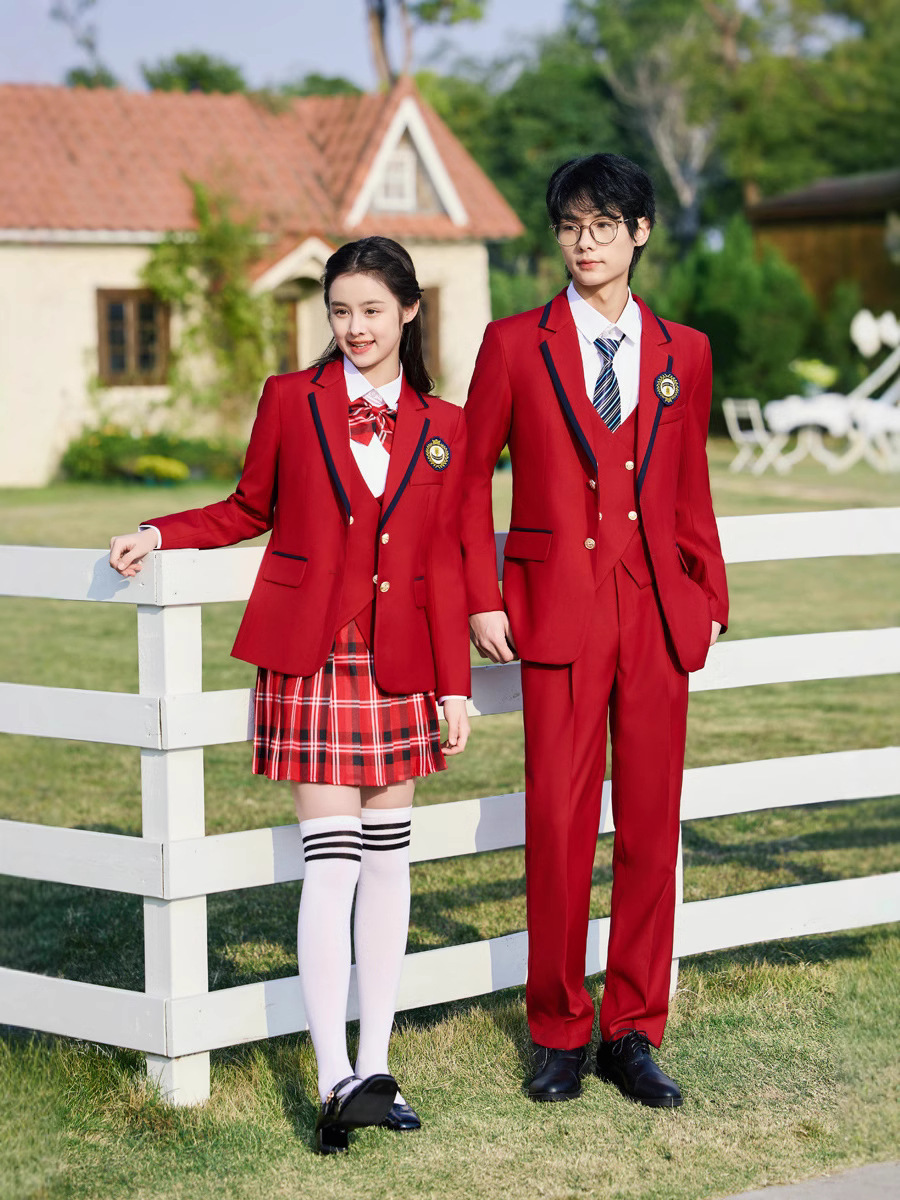 navy blue Suit suit Spring and Autumn College Style Pleated Skirt JK Uniform School Uniform Coat Unisex Professional Dress