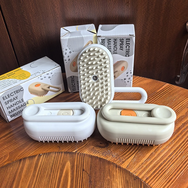 New Cross-Border Cat and Dog Pet Electric Spray Massage Pet Comb One-Click Spray Anti-Flying Comb Bath Brush Hair Removal