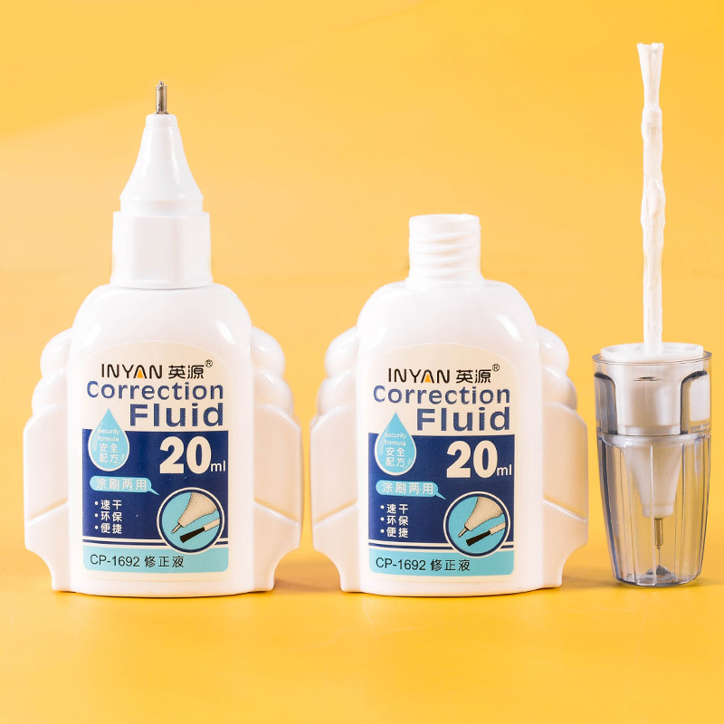 Yingyuan correction fluid students use fast dry large capacity office stationery xiaoziling brush dual-purpose correction fluid wholesale