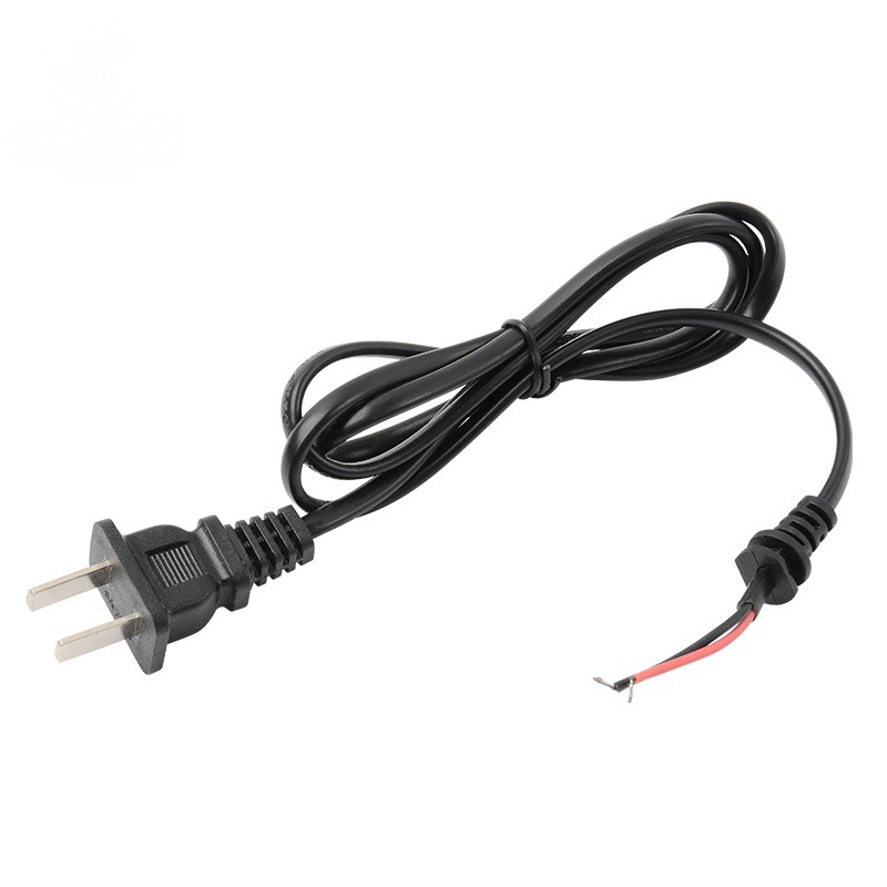National Standard Two-Core Two-Flat Plug Power Cord Ac Cable Two-Prong Wire Ac Single-Head Insulated Pure Copper Power Plug Digital