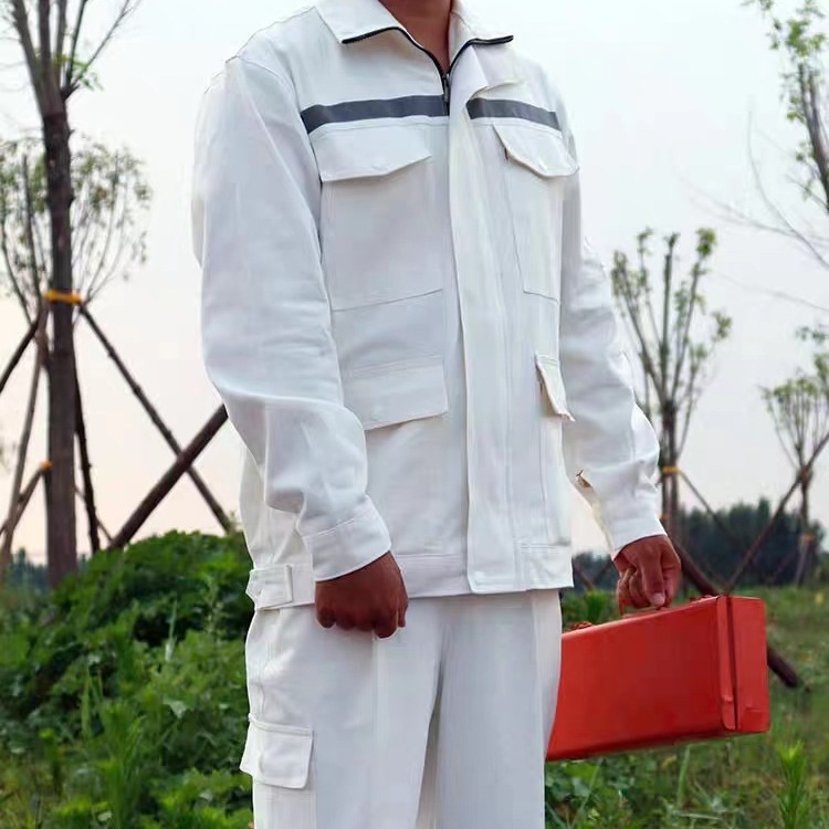 Steel factory pure cotton advanced welding work clothes canvas white labor protective clothing welder anti-scald suit workshop wear-resistant flame retardant