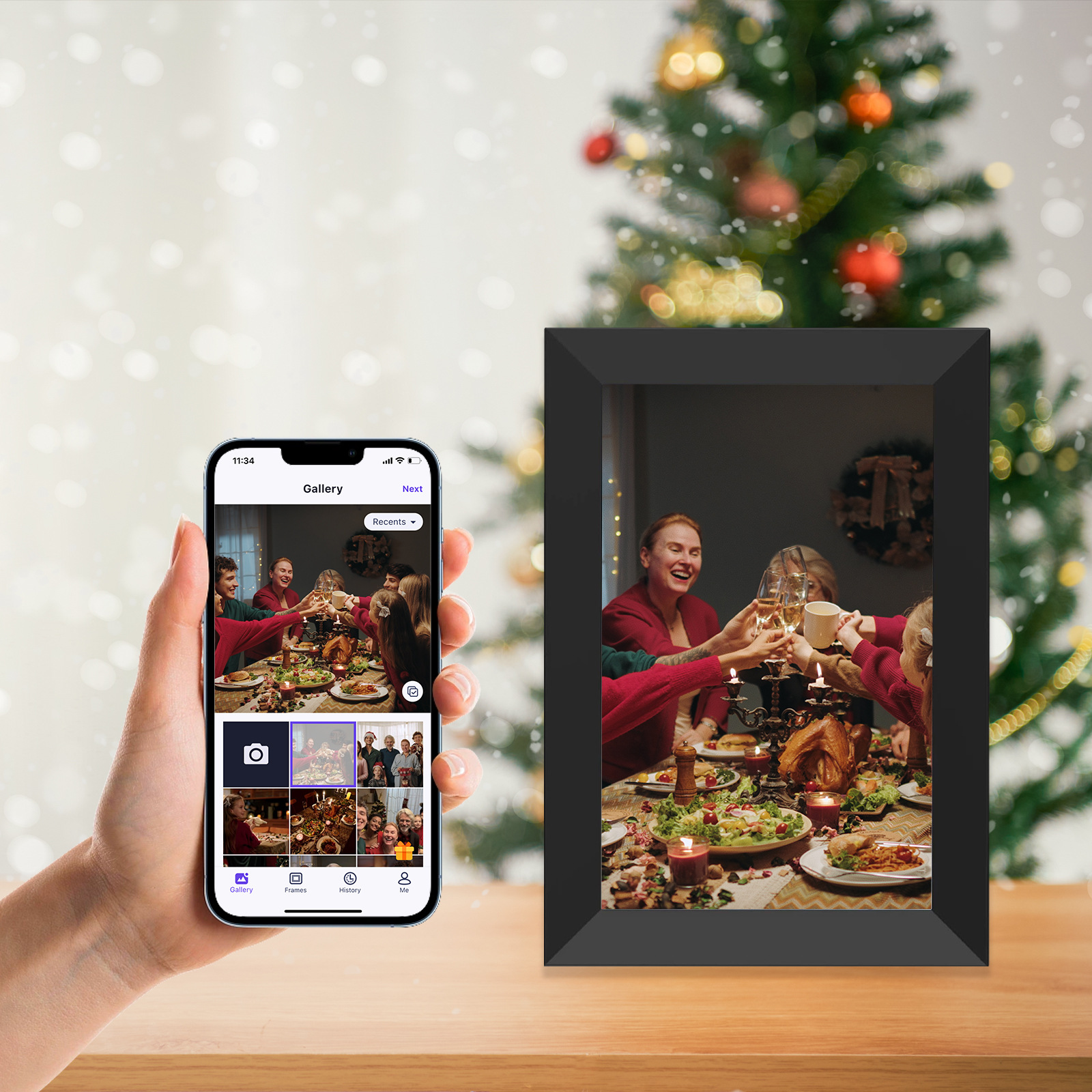 Cross-border Amazon's new smart high-definition electronic 10.1-inch Uhale cloud photo frame download mobile phone APP interaction