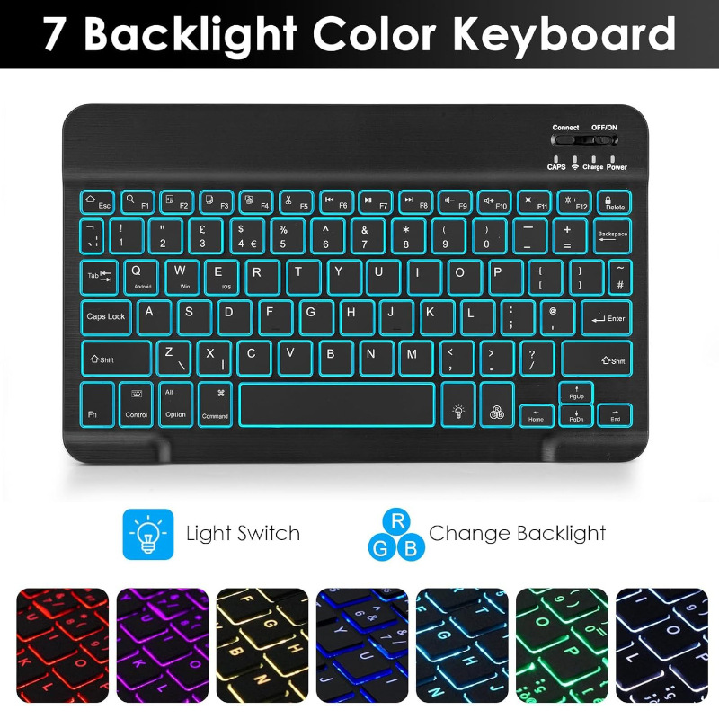Suitable for Samsung Tablet A9Plus 11inch Protective Case with Backlit Bluetooth Keyboard Leather Case with Pen Slot Cross-Border Dropshipping