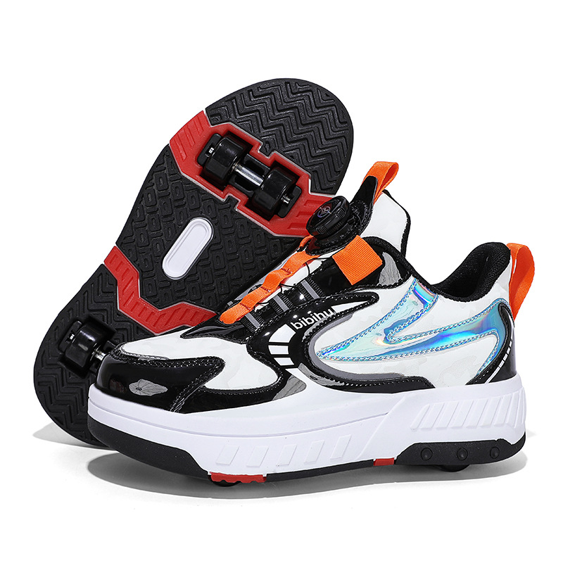 Amazon cross-border e-commerce children's skates double-wheel walking shoes teenagers flashing light roller skating sneaker wheel shoes