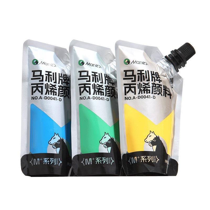 Marley Brand Acrylic Paint Bag 100ml Refill Bag White Waterproof Sunscreen Non-Fading Special for Art Students