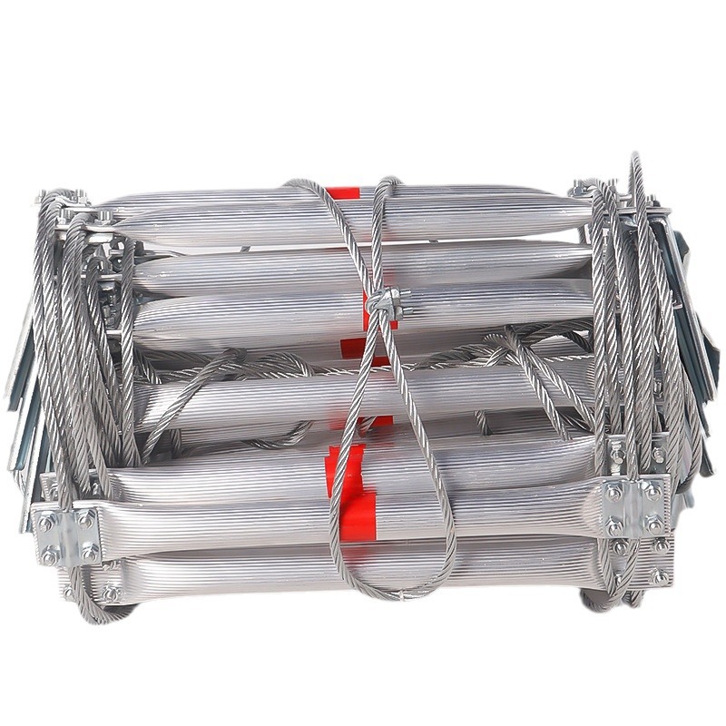 Aluminum Alloy Wire Rope Ladder Fireproof Wear-resistant Fire Escape Safety Ladder Aerial Work Outdoor Rescue Climbing Ladder