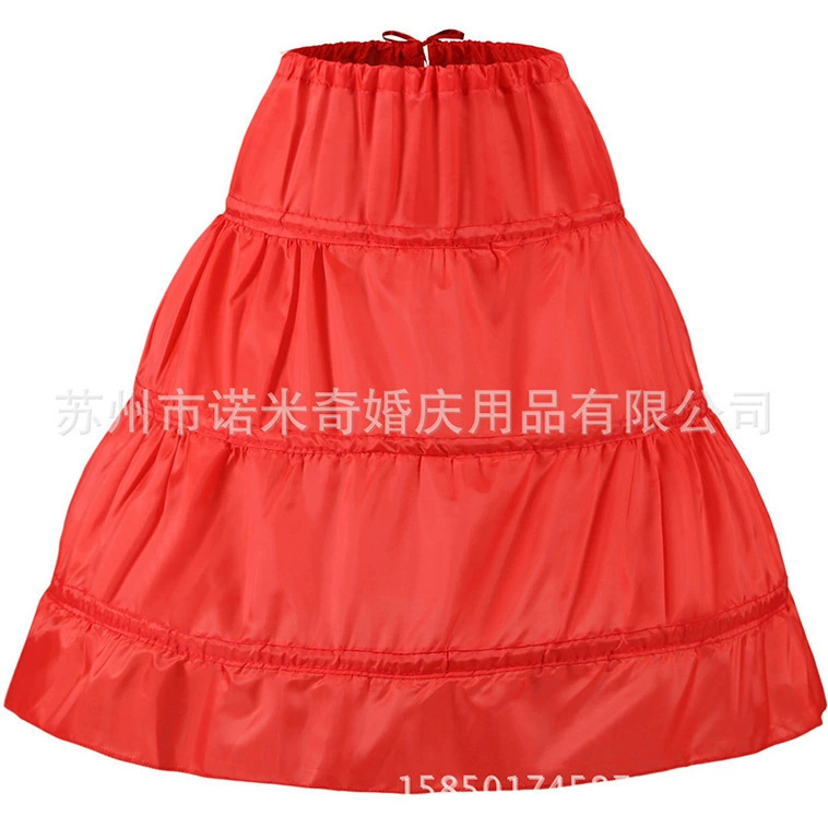 Wholesale Three Steel Yarn-Free Children's Wedding Dress Violent Bustle Flower Girl Dance Wine Gauze Village Skirt Wedding Dress Bustle