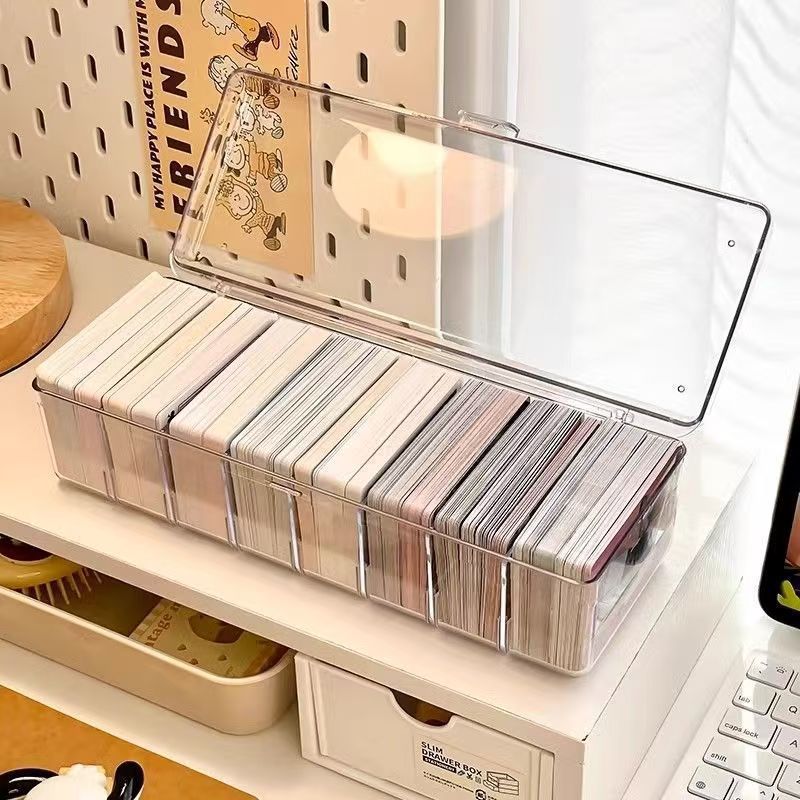 Small Card Storage Box Flip-Top Acrylic Ultraman Card Star-Chasing Card Compartment Organizing Card Box Large Capacity