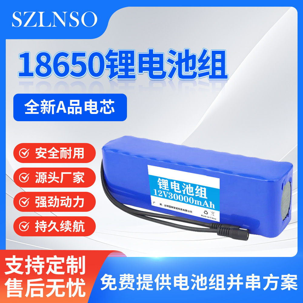 12V Lithium Battery Pack 12.6V Large Capacity Photovoltaic Led Solar Street Light Monitoring Rechargeable 11.1V Lithium Battery