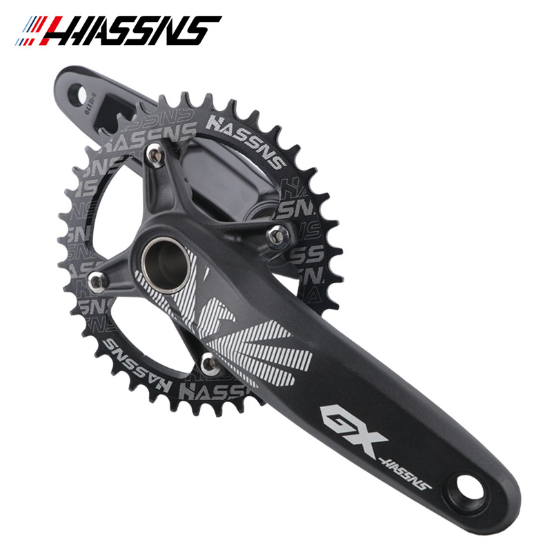 HASSNS GX mountain bike hollow integrated tooth plate widened crank modification positive and negative tooth single plate 32T 34T 36T