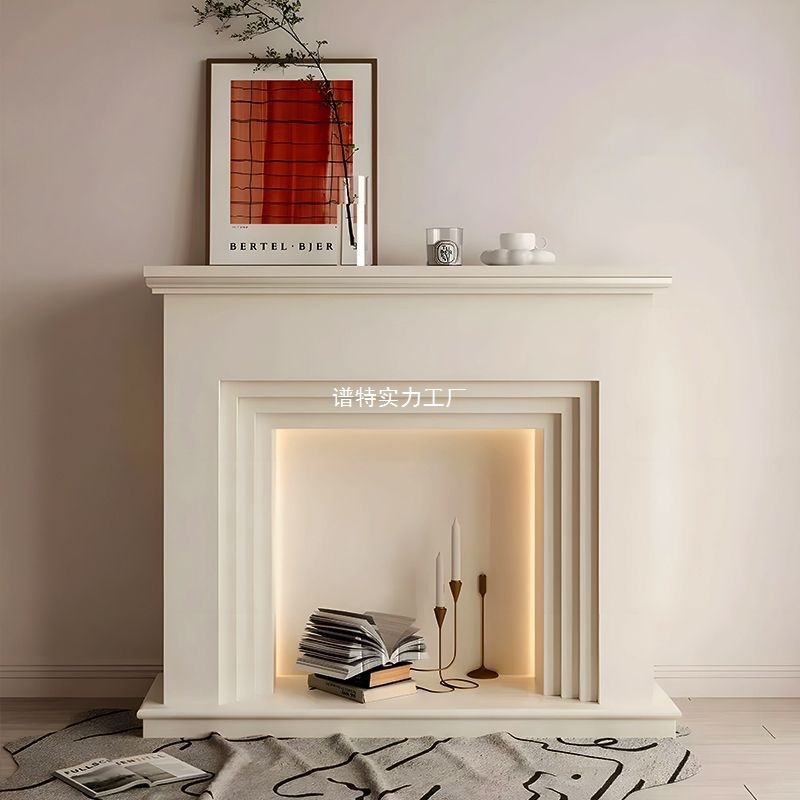 Французский кремовый камин, американский стиль, входной зал, украшения, европейский стиль, камин для гостиной