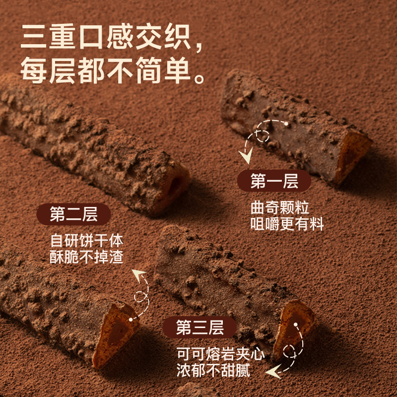 Sugar-Friendly Kitchen Lava Triangular Crispy Chocolate Sandwich Energy Bar Work Snacks for Pregnant Women Without Saccharin to Satisfy Hunger