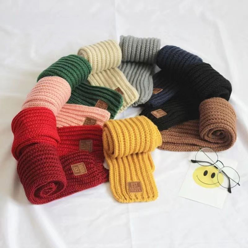 Autumn and Winter Kidsren's Scarf to Keep Boys and Girls Warm Thickeneded Baby Knitted Scarf Korean Style Baby Boy Trendy