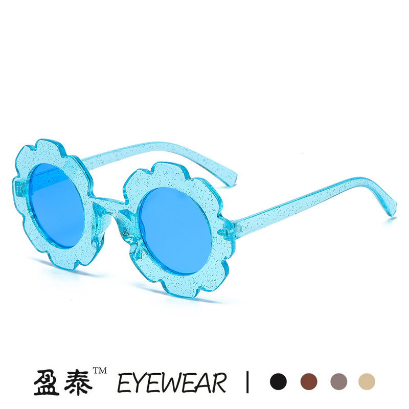 Korean Style Flower Sunglasses for Children, Fashionable and Cute Sunflower Glasses, Candy Color Anti-Uv Flower Sunglasses