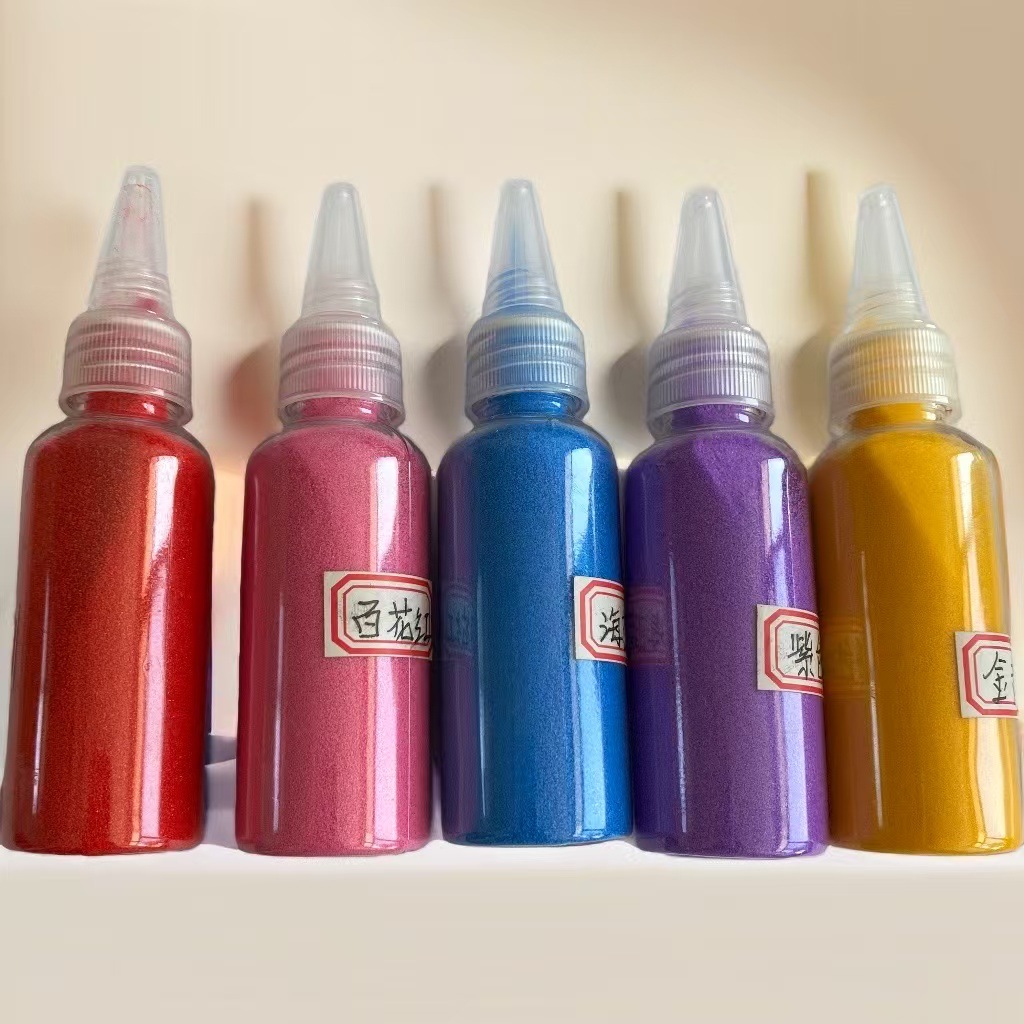 Spot Wholesale Multi-Colorful 80g Bottled Dyed Colored Sand Kidsren's Small Bottle 72 Colorfuls DIY Colorful Sand