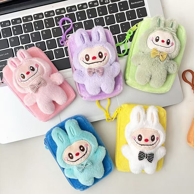 Tiktok and Xiaohongshu Trending Cute Plush Labubu Coin Purse Pendant, Labubu Earphone Backpack Accessory Gift