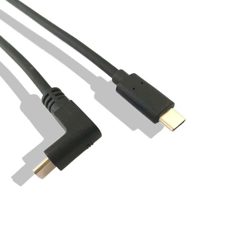 Customized TYPE-C3.1 90 degree video line GEN2 10GB 60W double head Type c line screen