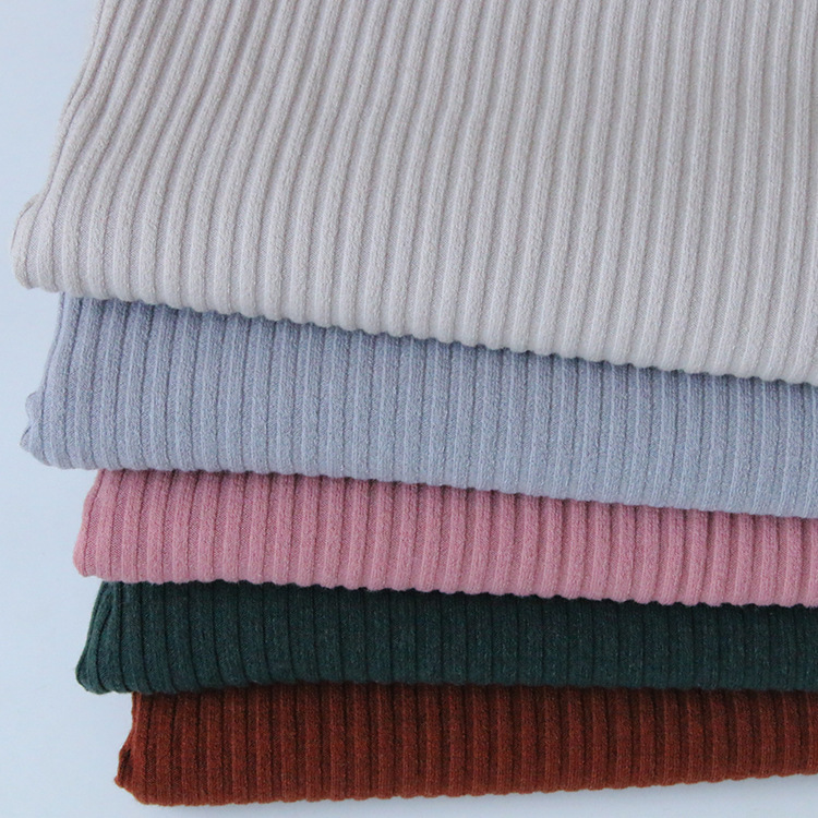 Ткань с рибаным узором 300г, трикотажная, вискоза, полиэстер, спандекс, для женских платьев