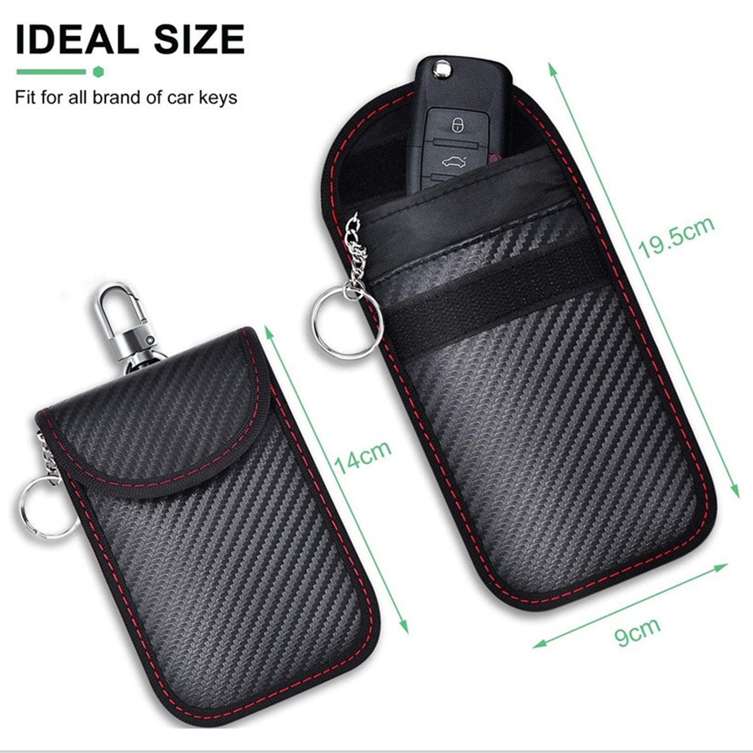 Promotional 2025 new foreign trade carbon fiber car shielding key bag anti-theft brush anti-RFID radio frequency signal scanning