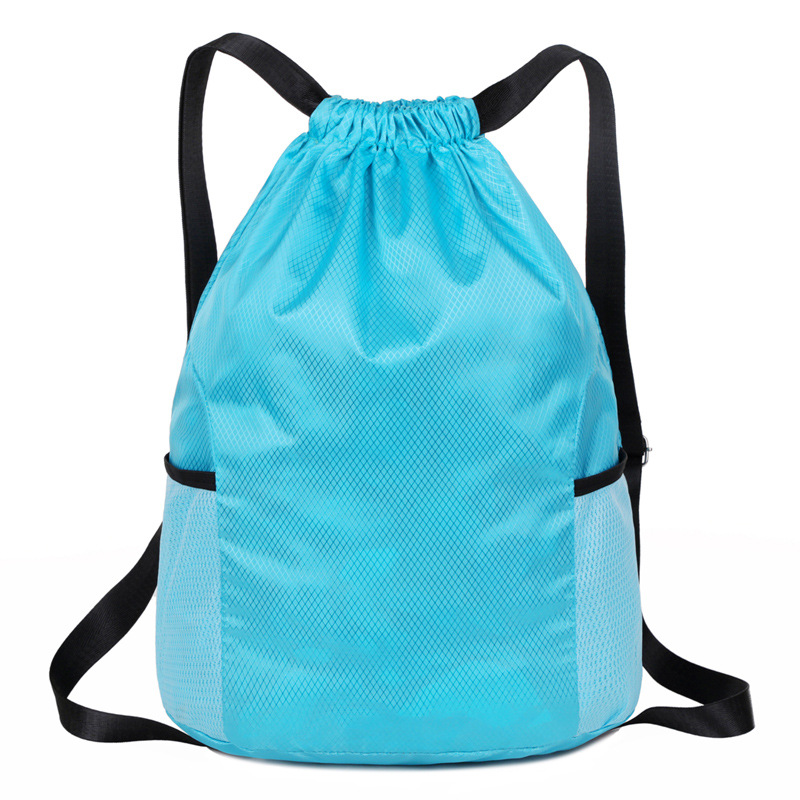 Drawstring large capacity storage bag, drawstring backpack, printed logo, lightweight fitness bag