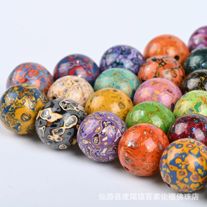 Крупные лакированные бусины, одиночная бусина 10 мм, свободные бусины, буддийские бусины, DIY аксессуары, подарок, браслет, ручная работа